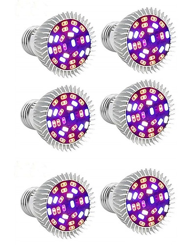  Lámpara de cultivo LED de espectro completo, bombilla E27/GU10/E14, luz negra UV e IR, 28 LED para invernadero y cultivo de plantas, juego de 4/6