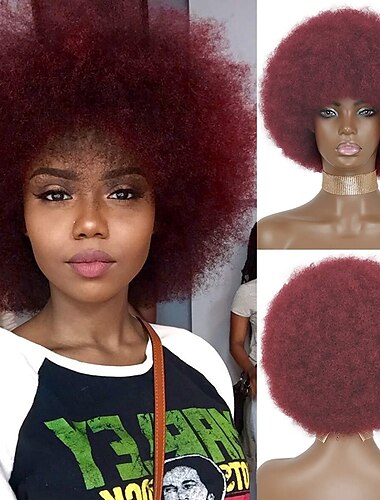  braune Perücken für Frauen hellbraune Afro Perücke für schwarze Frauen geschwollene hellbraune Afro Perücken 70er große federnd und weich natürlich aussehende Perücke kurze Afro verworrene lockige