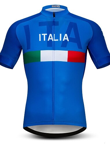  בגדי ריקוד גברים חולצת ג'רסי לרכיבה מעוטר נשר רוסיה שרוולים קצרים אופנייים ג'רזי צמרות עם 3 כיסים אחוריים רכיבת הרים רכיבת כביש עמידות UV ייבוש מהיר כיס אחורי פתילת לחות ספורט פול אודם שחור- לבן ביגוד