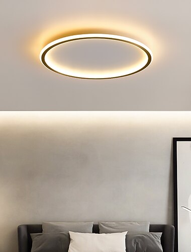  led φωτιστικό οροφής 40/50 cm σχεδιασμός κύκλου flush mount lights χάλκινο μεταλλικό βασικό ορείχαλκο σκανδιναβικό στυλ 220-240v