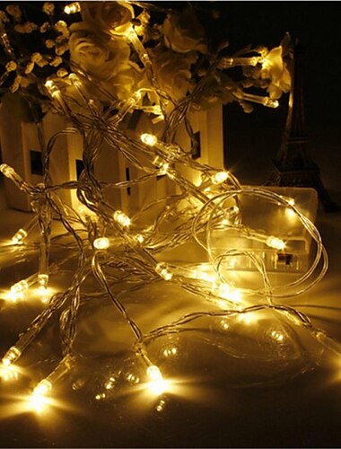  سلسلة أضواء LED أنيقة لحفلات الزفاف وحفلات الاستقبال وديكور غرفة النوم وحفلات الزفاف والكريسماس باللون الأبيض الدافئ ومتعدد الألوان 1.5 متر 3 متر 10 متر تعمل بالبطاريات AA