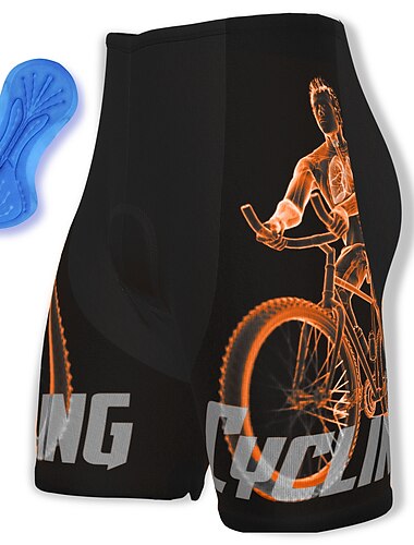  رجالي الرسم منقوشة شورت ركوب الدراجات شورت الدراجة شورتات محشية للدراجة دراجة هوائية شورتس شورتات محمية دراجة جبلية دراجة الطريق رياضات 3D وسادة ركوب الدراجات سريع جاف شرائط عاكسة أسود أبيض سباندكس