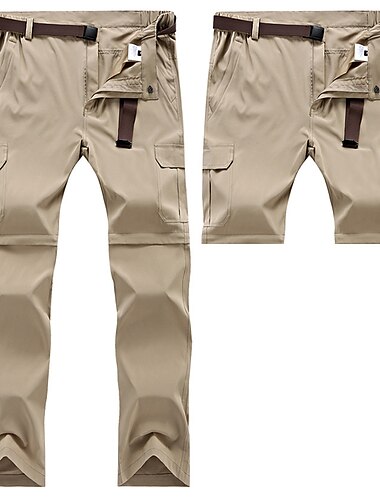  Men's Convertible Zip Off Pants Hiking Pants Trousers Summer Outdoor Breathable Quick Dry Water Resistant Multi Pockets Pants / Trousers Black Army Green Elastane Fishing Climbing Camping / Hiking