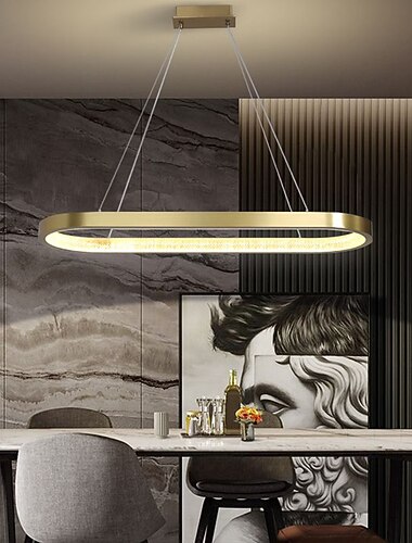  אור תליון הוביל אור אי מטבח מודרני מעגל זהב נורדי מודרני 90 ס"מ מתכת מגולוולת 110-120 וו 220-240 וו