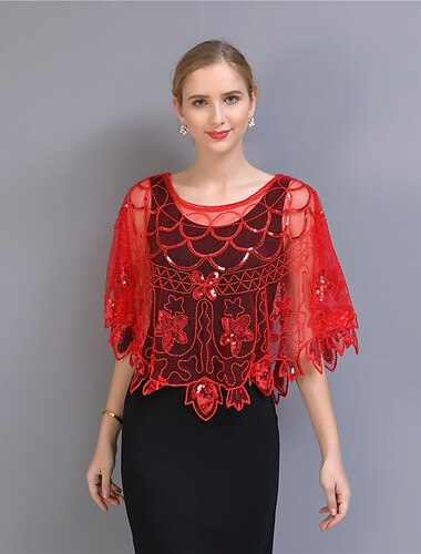  Goldene Zwanziger 1920er Der große Gatsby Partykostüm Maskerade Halloween Kostüme Der große Gatsby Hochzeitsgast Pailletten Pailletten Damen Hochzeit Party Hochzeitsgast Erwachsene Schal