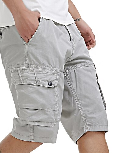  Men's Cargo Shorts Hiking Shorts Tactical Shorts Military Summer Outdoor Relaxed Fit 10" Ripstop Skin Friendly Quick Dry Multi Pockets Shorts Bottoms Knee Length Zipper Pocket Lake blue Black Cotton