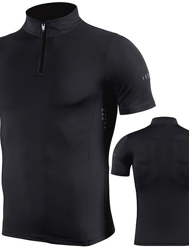  Herren Funktionsshirt Laufshirt Sport Top Halfzip Troyer Kurzarm T-Shirt Sportlich Sommer Spandex Atmungsaktiv Schnelltrocknend Feuchtigkeitsableitung Weich Fitnesstraining Laufen Aktives Training