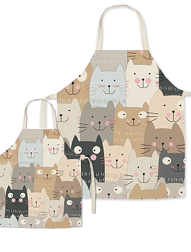 aranyos rajzfilm macskák nyomtatott családi kötények   aranyos rajzfilm macskák nyomtatott családi kötények