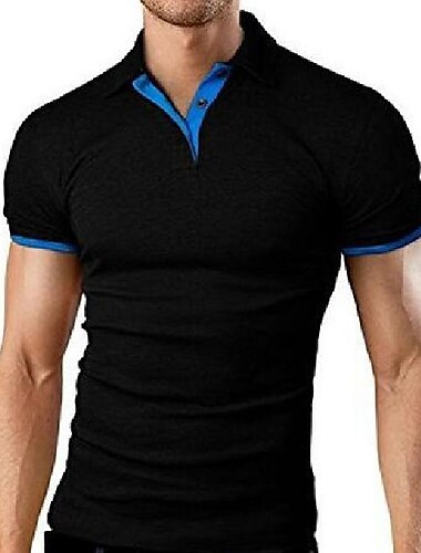  Herren Poloshirt Golfhemd Fitnessstudio Kragen Polo-Kragen Kurzarm Klassisch Feste Farbe Knopf vorne Regular Fit Schwarz / Rot Schwarz / Blau Weinrot Grau schwarz Grün Weiß Grün Gelb Poloshirt