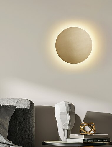 Lightinthebox conduziu a luz de parede sala estar quarto redondo cobre parede luz ip20 estilo nórdico branco quente/branco natural/branco frio 14/24/32 w