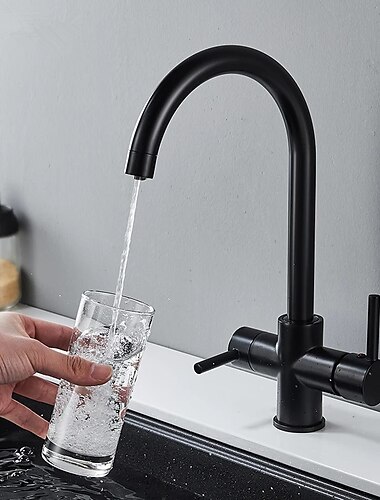  keukenkraan - enkele handgreep twee gaten gegalvaniseerd gezuiverd water centerset antieke keukenkranen