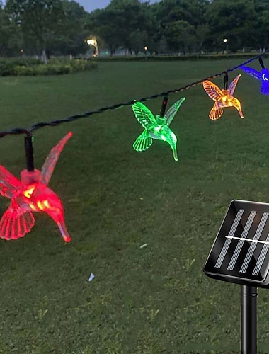  lumières extérieures solaires ip65 guirlandes d'oiseaux étanches 5m 20leds 3.5m 10leds guirlandes lumineuses jardin mariage vacances décoration extérieure