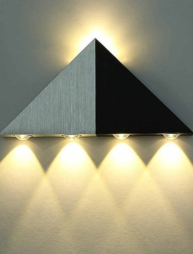  5-light 23.5cm LED أضواء الجدار الخارجي مثلث تصميم الألومنيوم الجدار الخفيفة الحديثة أسلوب الحد الأدنى أضواء درج حديقة IP65 عام 1 W