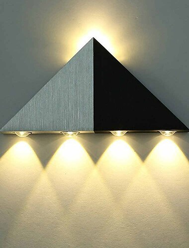  Applique da esterno a led da 23,5 cm a 5 luci applique da parete in alluminio dal design a triangolo luci per scale da giardino in stile minimalista moderno ip65 generico 1 w