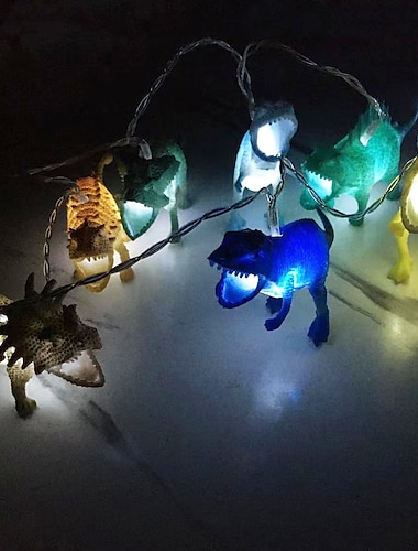  LED-Lichterkette 5m 20 LEDs solarbetriebene Lichterketten Jurassic Dinosaurier Tierlichter warmweiß rgb weiß Weihnachten Neujahr kreative Party dekorativ 1set