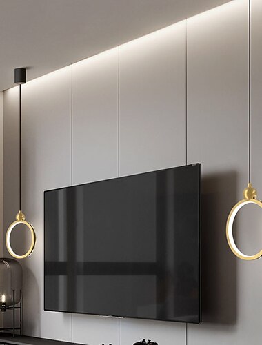  LED-hängande ljus modern nordisk ö ljus sänglampa cirkel ring desgin 20cm metallmålade ytor vardagsrum sovrum matsal 220-240v 110-120v