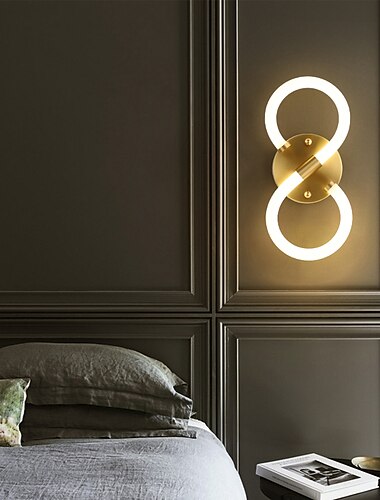 lámpara de pared led luz moderna empotrada luces de pared sala de estar dormitorio lámpara de pared de cobre ip20 8 w 640lm blanco cálido-blanco natural-blanco frío