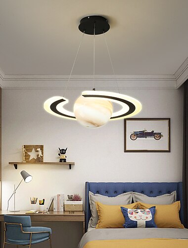  lampada a sospensione led planet design 45 cm lanterna desgin camera da letto metallo chiaro finiture verniciate moderno 220-240v 110-120v