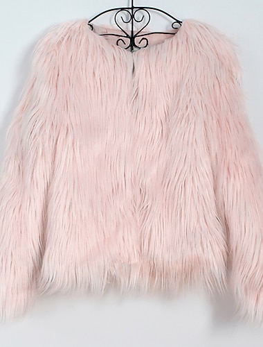 vaaleanpunainen tekoturkista kääre naisten kääre talvi olkapäitä pitää lämpimänä takit / takit pitkähihaiset tekoturkiset syksyiset häävieraskääreet puhtaalla värillä juhliin häihin