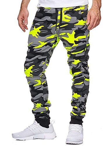  Herren Jogginghose Trainingshose Jogginghose Jogger Hose Hosen Hosen Hose Camo-Hosen Elastische Taille Jacquard Tarnfarben Draussen In voller Länge Casual Täglich Baumwolle Strassenmode Tarnblau
