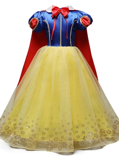  Bianco neve Fiaba Principessa Vestito Costume da festa Abito da damigella Vacanza Festa in maschera Cosplay di film for Ragazze Bambino (1-4 anni) Bambini Natale Giornata universale dell'infanzia
