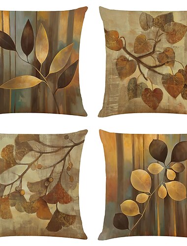 Vintage double face housse de coussin 4pc lumière douce luxe carré taie d'oreiller coussin taie d'oreiller pour chambre salon qualité supérieure lavable en machine coussin d'extérieur pour canapé