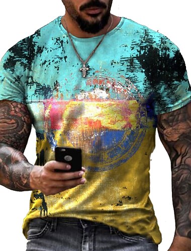  Herre Unisex Grafiske trykk Poker Skjorte T skjorte T-skjorter Kortermet T skjorte 3D-utskrift Rund hals Skjorte Designer Fritid Stor og høy Daglig Ferie Lysegul Rød / Hvit Gul Sommer Klær Store
