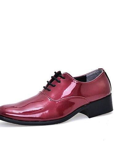  Férfi Félcipők Derby cipő Ruha cipő Lakkbőr cipők Üzlet Klasszikus brit úriember Esküvő Karácsony karácsony PU Fűzős Piros Burgundi vörös Kék Tavasz Ősz
