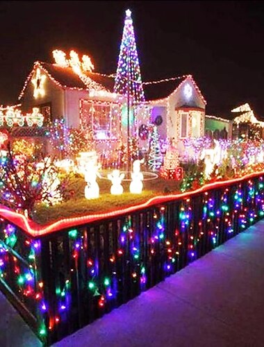  ledet streng lys 100m 800leds utendørs vanntett ledet streng lys jul fairy lys ferie belysning bryllupsfest juletre hage dekorasjon lys eu uk plug