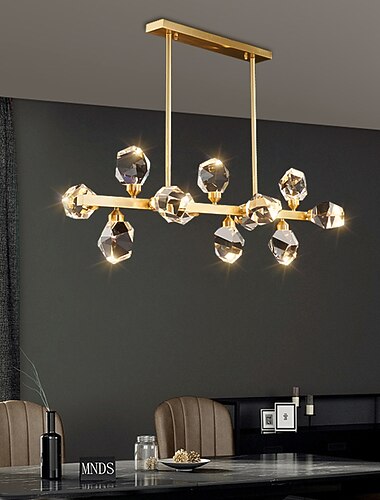  led pandantiv cristal bucătărie insulă lumina aur modern lux 113 cm candelabru sputnik alamă 220-240v 110-120v