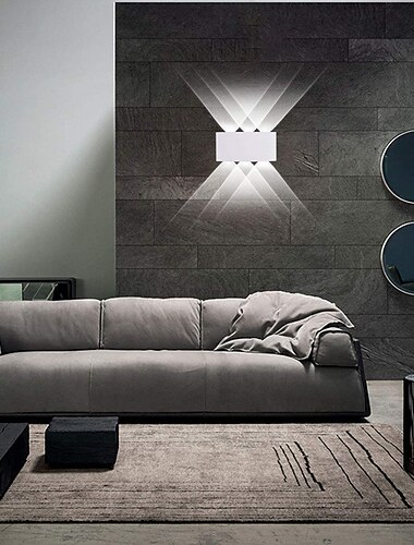  3-flammige 17 cm LED-Wandleuchten, geometrisches Design, wasserdichte Außenwandleuchten, moderner minimalistischer Stil, Aluminium, Wohnzimmer, Schlafzimmer, Flur, Wandleuchte, IP65, 85–265 V