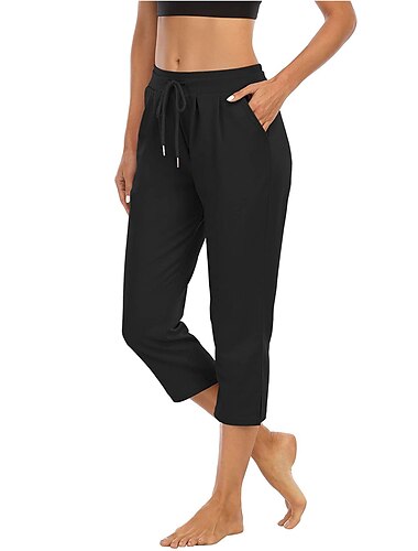  Damen Jogginghose Jogger Sporthose Tasche Kordelzug Hoher Taillenbund Capris Sportlich Athlässigkeit Atmungsaktiv Rasche Trocknung Feuchtigkeitsabsorbierend Yoga Fitness Fitnesstraining / Modisch
