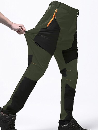  Herren Cargohose Wanderhose Arbeitshose Hose Safari Outdoorhose wasserabweisend winddicht schnell trocknend elastisch 3 Reißverschlusstaschen elastischer Bund Hosen schwarz khaki armeegrün Klettern