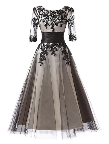  Baljurk Avondjurk Elegante Jurk Formele Avond Enkellengte Halve Mouwen Juweelhals Herfst Bruiloftsgast Kant met Kant Inzet Applicaties dress to impress Derby Jurken 2025
