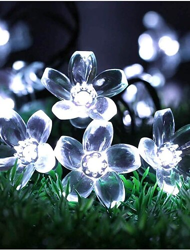  Luces de cadena LED solares para recepciones de bodas elegantes - 7M-50LEDs a 12M-100LEDs a prueba de agua 8 modos para jardín árbol patio decoración del hogar