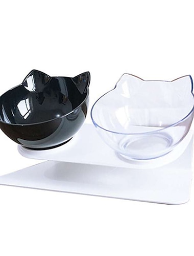  comederos cómodos para mascotas comedero de agua para comida para mascotas dispensador inclinado 15 °-perro gato cuenco doble con plataforma elevada e inclinada