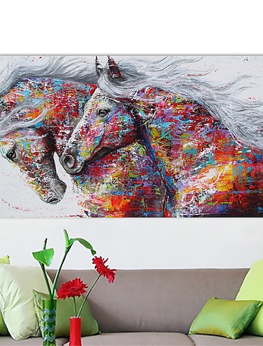  väggkonst canvastavlor affischer målning konstverk bild färgglada hästar modern heminredning dekor rullad duk ingen ram oinramad osträckt