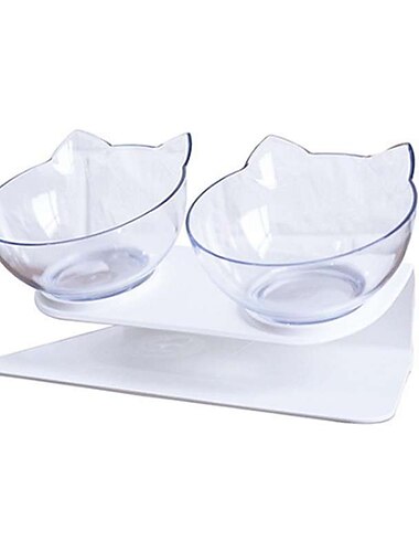  Haustierkomfort-Futternäpfe Tierfutter Wasserspender 15° geneigter Spender-Hundekatzen-Doppelnapf mit angehobener und geneigter Plattform