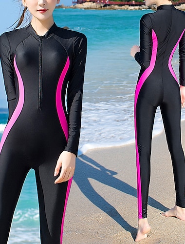  Γυναικεία Rash Guard Dive Skin κοστούμι Προστασία από τον ήλιο UV UPF50+ Γρήγορο Στέγνωμα Πλήρης κάλυψη Στολές κατάδυσης Μαγιό Μποστινό Φερμουάρ Κολύμβηση Καταδύσεις Σέρφινγκ Ψαροντούφεκο Κουρελού
