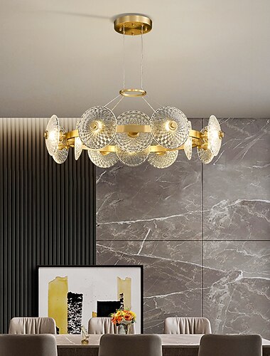  led pendel cirkel ring design moderne luksus guld 70cm 85cm geometriske former lysekrone kobber moderne stil sputnik messing førte moderne 220-240v 110-120v