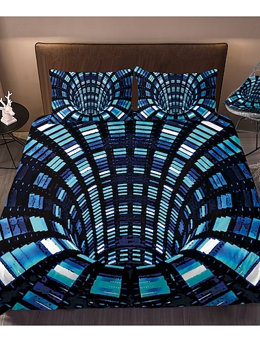  Copripiumino a vortice 3d set di biancheria da letto copripiumino con 1 copripiumino o copriletto, 1 foglio, 2 federe per matrimoniale/regina/re (1 federa per doppia/singola)