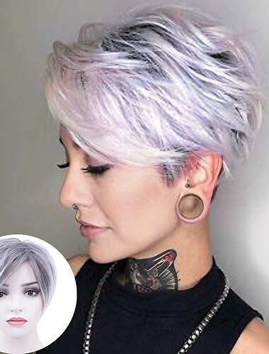  κοντή περούκα ξανθιά ίσια pixie cut περούκα ανθεκτική στη θερμότητα κοντές περούκες αγοριού κομμένες με κτυπήματα