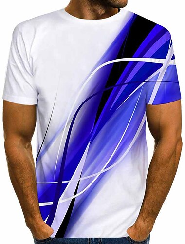  Herren Grafik Hemd T Shirt Kurzarm T-Shirt 3D-Druck Rundhals Hemd Streetwear Täglich Ausgehen Gelb Rote Blau Bekleidung Normal S M L XL XXL 3XL 4XL