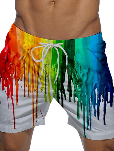  Herr Mönster Grafiska tryck Färgglad Badshorts Boardshorts Beach Shorts Medium Midja Designer Ledig / Sportig Stor och hög Helgdag Strand Simbassäng Snörning med meshfoder Elastisk midja Designer