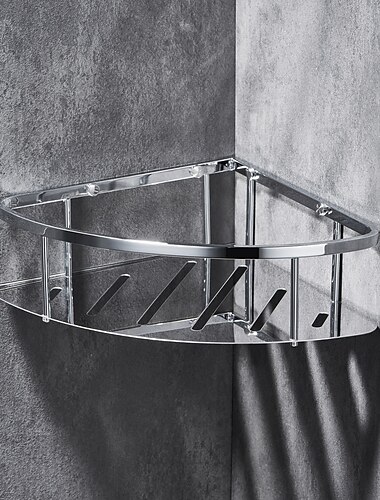  Badezimmerregal für Waschutensilien, Badarmatur, neues Design kreativ zeitgenössisch modern, an der Wand montiert 304 Edelstahl, Dreieck Rechteck 1 Stück