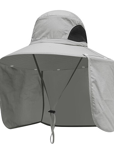  Sombrero de pesca con solapa para el cuello, protección UV, sombrero para el sol de ala ancha, gorra Bonnie para hombres y mujeres con cobertura facial para el cuello, para viajes al aire libre,