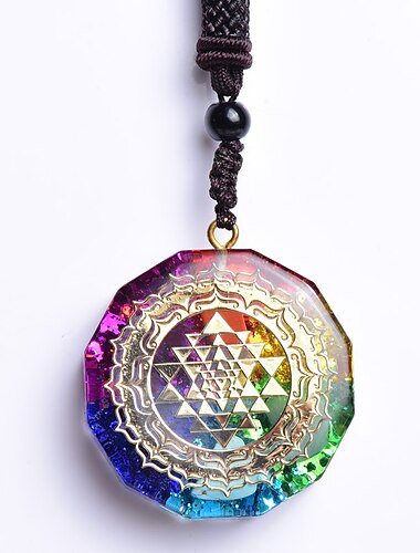  Orgonit Anhänger Om Symbol leuchtende Halskette Chakra heilende Energie Halskette Meditationsschmuck handgefertigt professionell