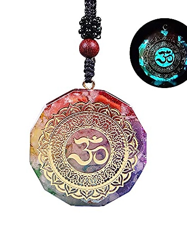  colgante de orgonita símbolo om collar luminoso chakra energía curativa collar meditación joyería hecha a mano profesional