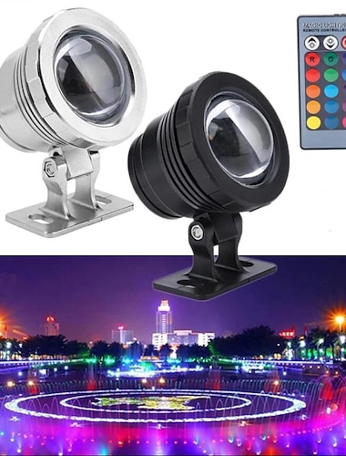  LED Pond Pool Lights Underwater Fountain Spotlights Remote Control RGB Waterproof Color Changing 12V LED Beads for Landscape