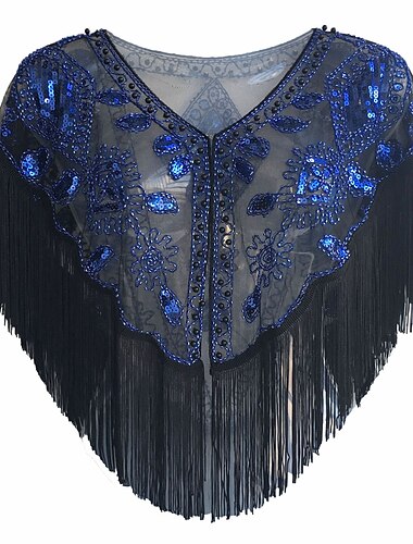  Elegant Vintage Klassisch Partykostüm Maskerade Schals Der große Gatsby Dame Hochzeitsgast Pailletten Quastenfransen Perlen Pailletten Quaste Damen Hochzeit Party Hochzeitsgast Erwachsene Schal